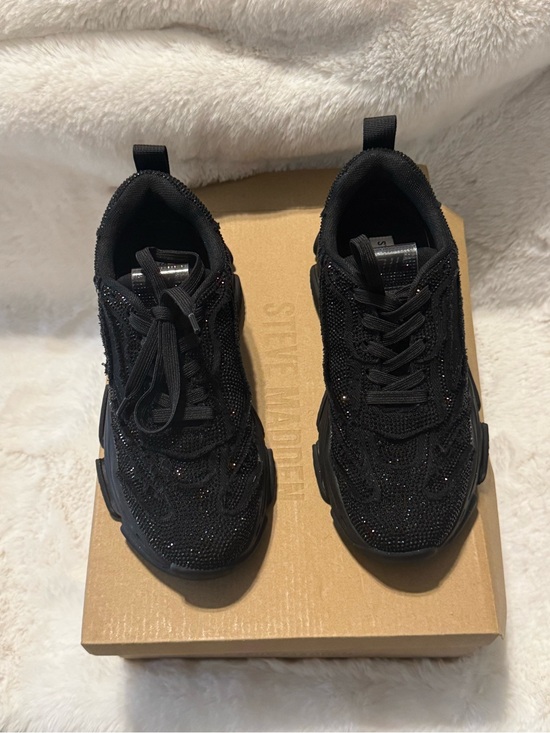 Shoes - Steve Madden Maxima Black Rhinstone Sneakers